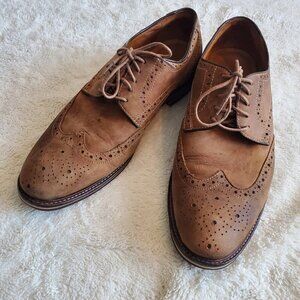 Johnston‎ & Murphy Brown Leather Oxford Wingtip Office Formal Work Dress Shoe 10
